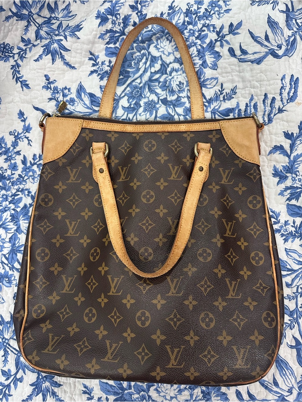 Vintage Louis Vuitton Brown Monogram Canvas Shoulder Odeon GM RARE Tote Bag